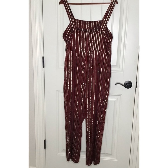 Show Me Your Mumu Yvonne Jumpsuit Maroon and Gold Stripe Size Large. - Picture 10 of 14